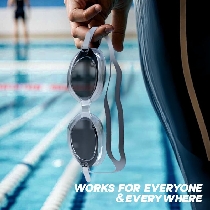 KONEX Anti-Fog UV Protection Swimming Goggles for Men, Women | Wide-Angle Vision with Silicone Comfort & Adjustable Strap | Perfect for Adults & Children (Black) - Image 5